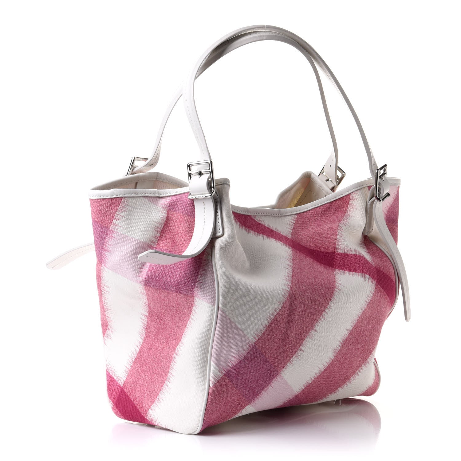 Burberry Canvas Ikat Check Tote Tea Rose 2 of 10