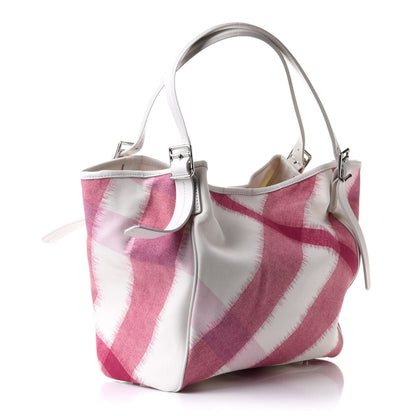 Burberry Canvas Ikat Check Tote Tea Rose 2 of 10