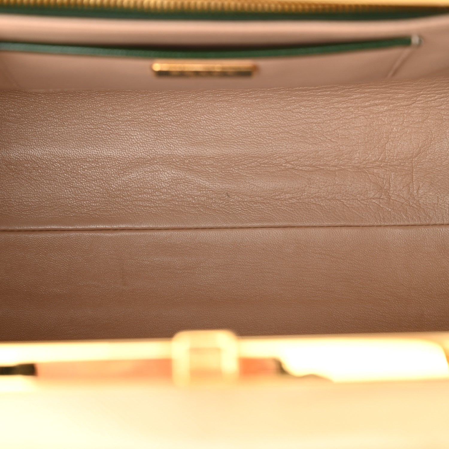 Prada Saffiano Vernice Pyramid Bag Larice Sabbia 13 of 16