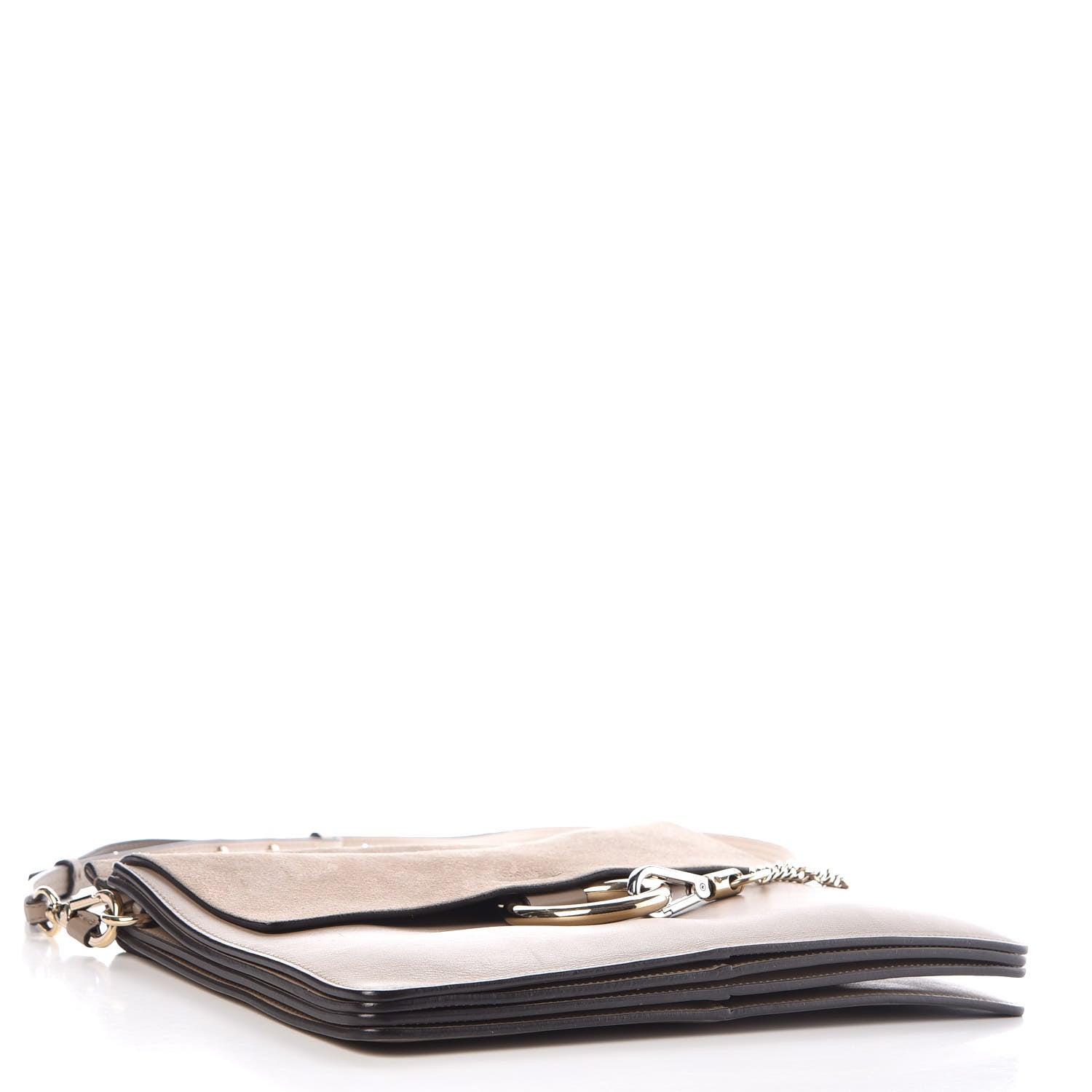 Chloe Calfskin Suede Medium Faye Shoulder Bag Motty Grey 4 of 14