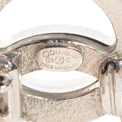 Chanel Resin CC Clip On Earrings Silver 4 of 4