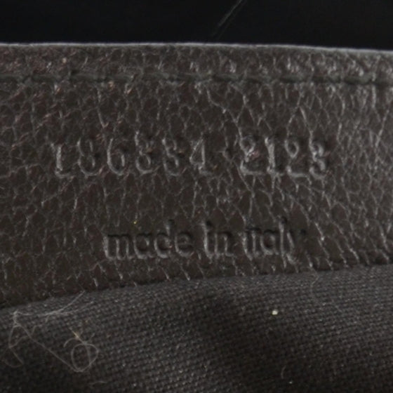 Leather Embossed Logo Satchel Black