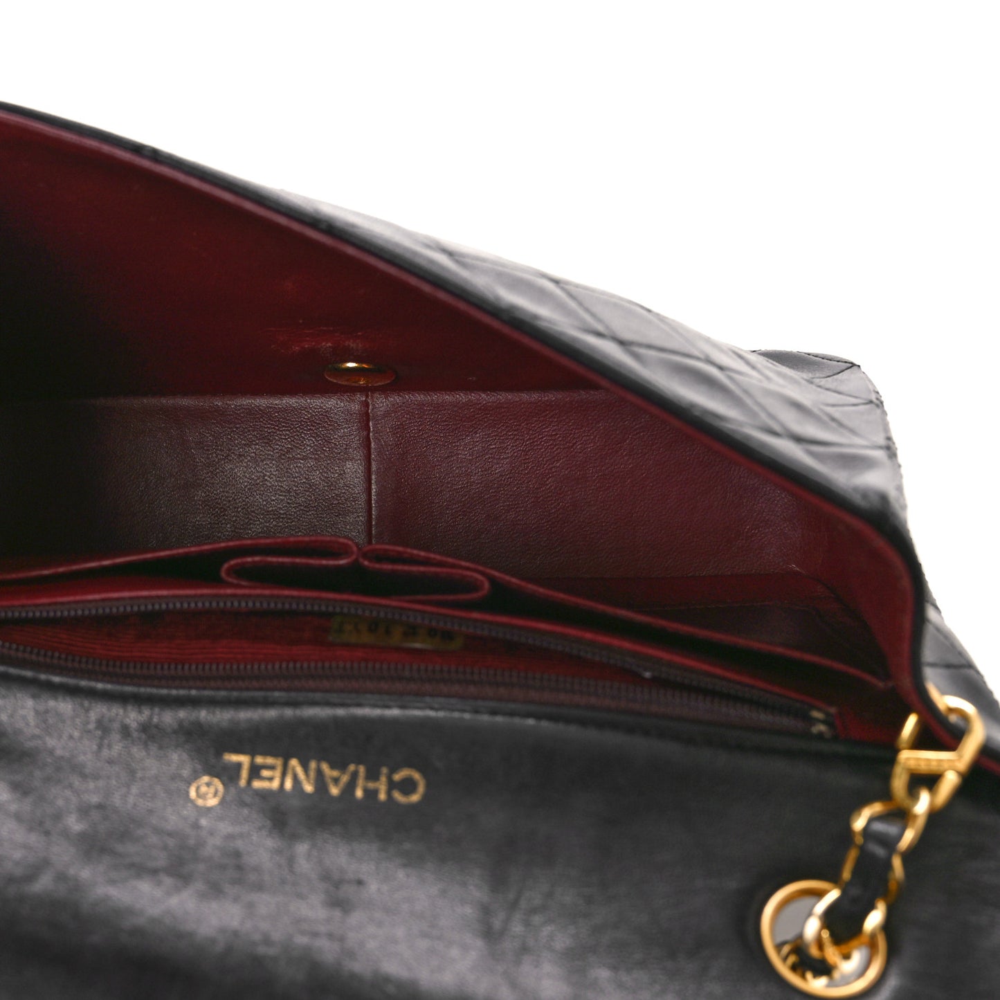 Lambskin Quilted Small Single Flap Black