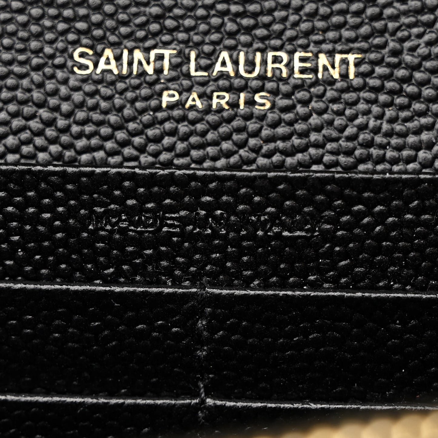 Grain De Poudre Matelasse Chevron Monogram Chain Wallet Black