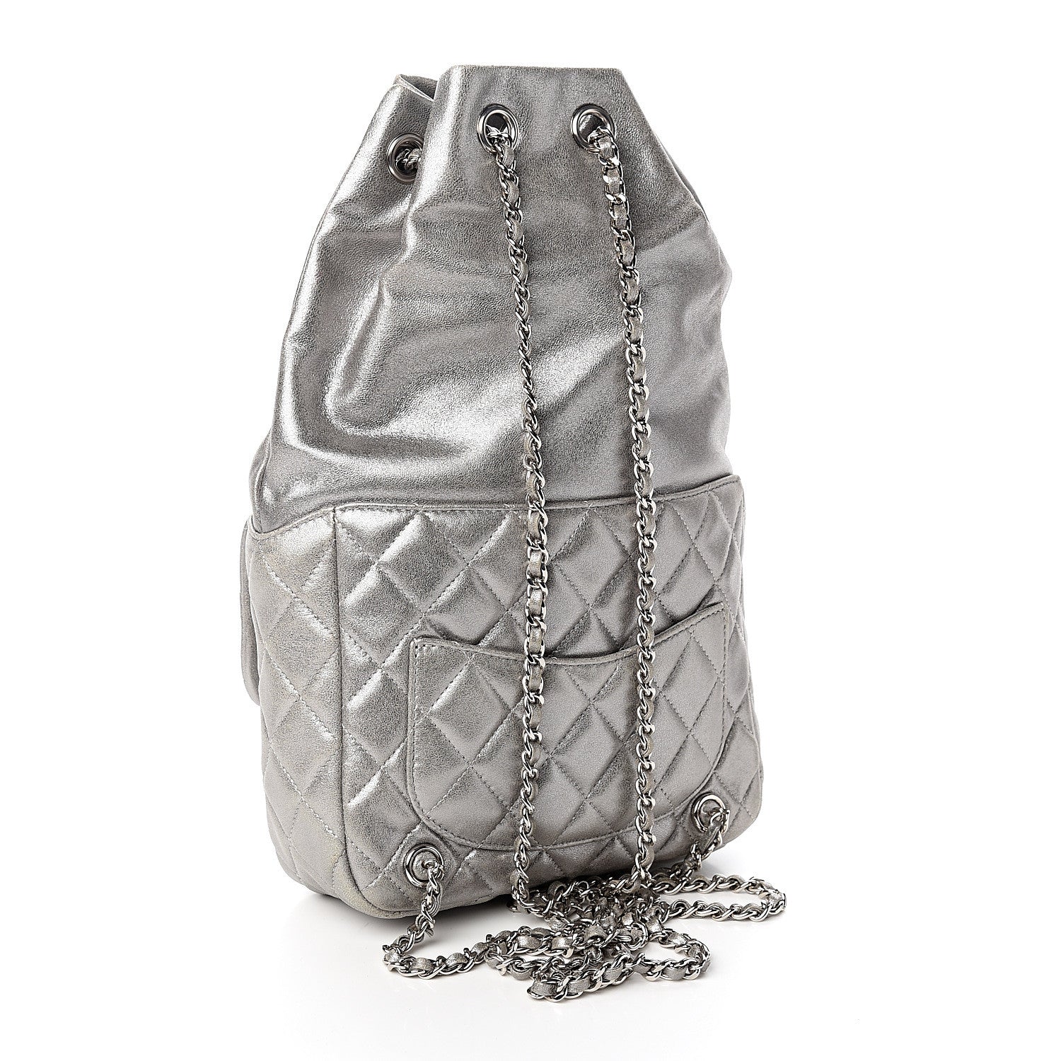 Chanel Metallic Lambskin Quilted Small In Seoul Backpack Silver 2 of 9