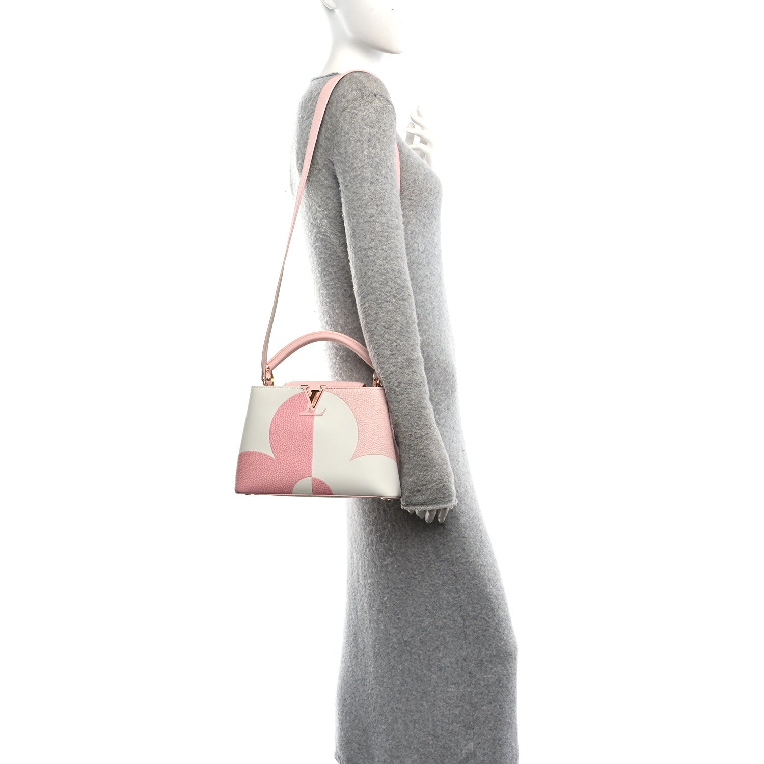 Louis Vuitton Taurillon Monogram Flower Capucines BB Pink Creme 2 of 9