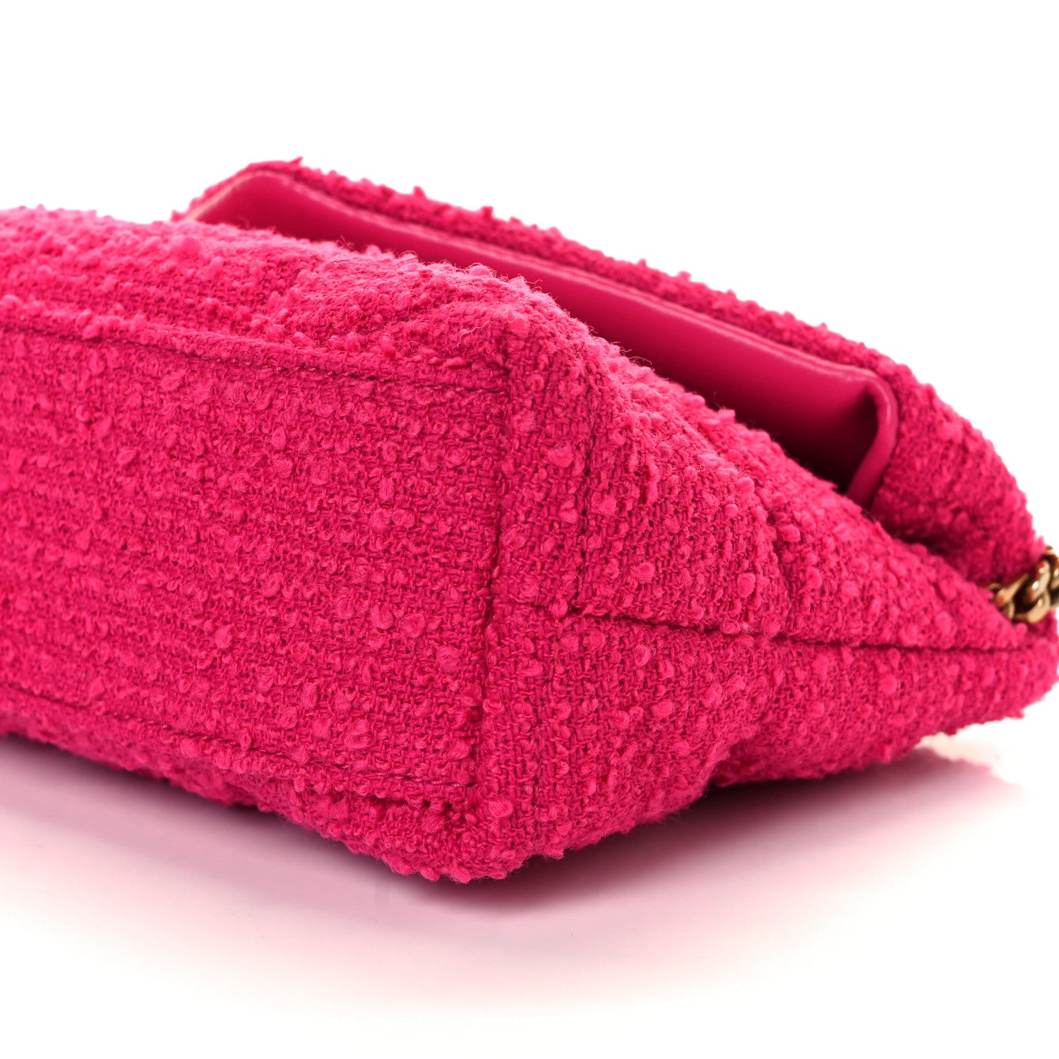Saint Laurent Boucle Tweed Quilted Toy Loulou Puffer Monogram Chain Satchel Magenta 27 of 31