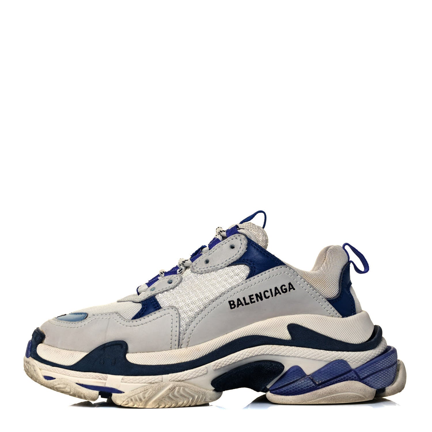 Balenciaga Fabric Mesh Womens Triple S Sneakers 37 White Bleu Violet 1 of 7
