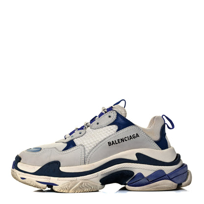 Balenciaga Fabric Mesh Womens Triple S Sneakers 37 White Bleu Violet 1 of 7