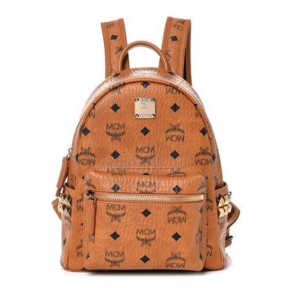 MCM Visetos Side Stud Mini Stark Backpack Cognac 1 of 12