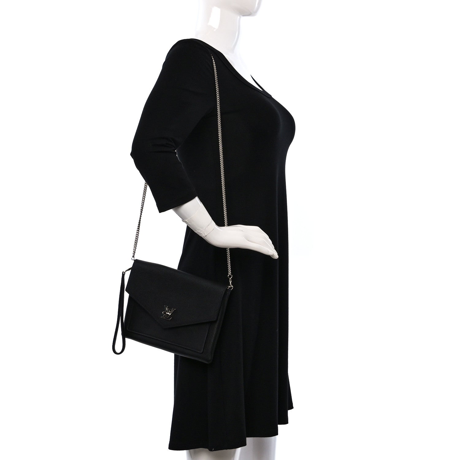 Louis Vuitton Soft Calfskin My Lockme Pochette Black 2 of 9