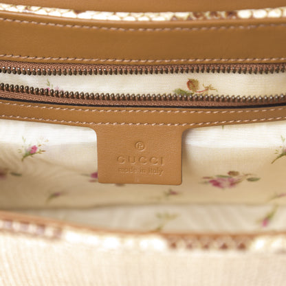 Gucci Raffia Elaphe Matelasse Small GG Marmont Shoulder Bag Natural Cream Brown 6 of 9