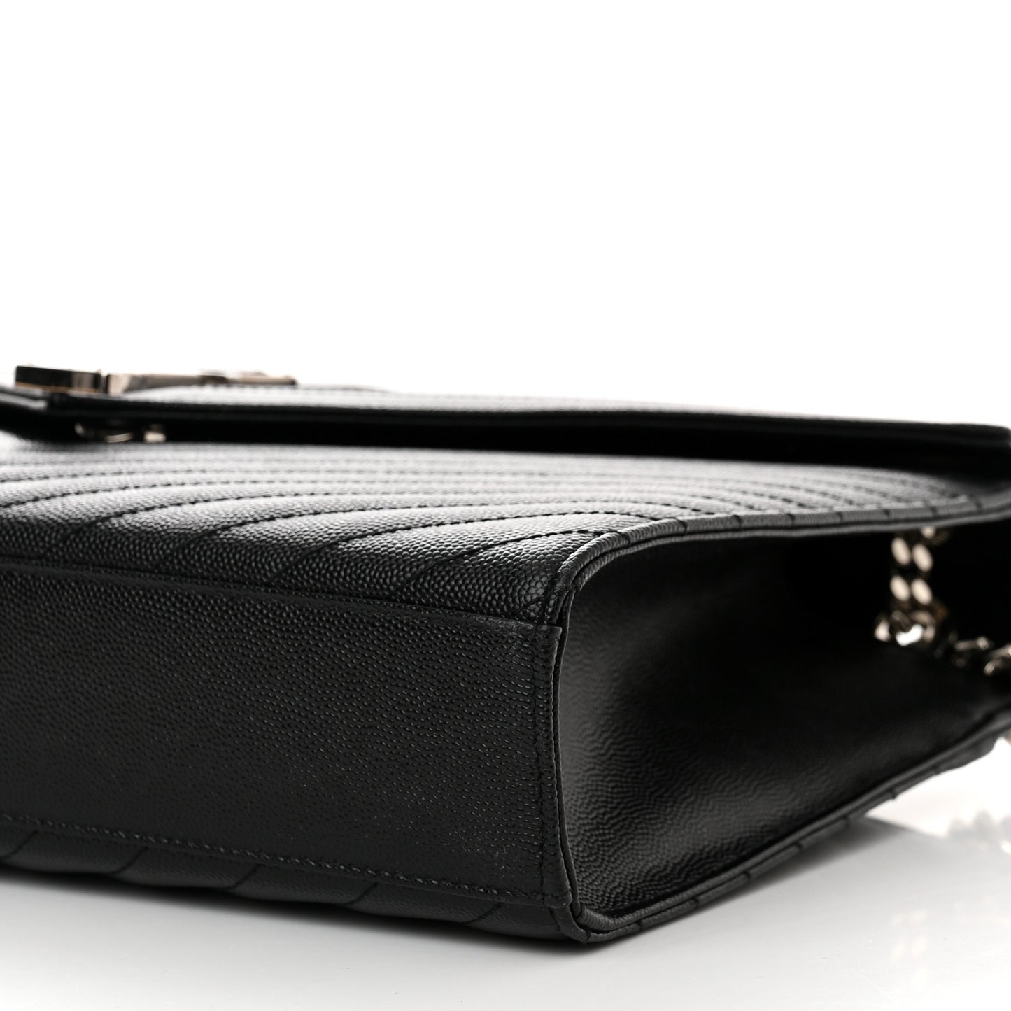 Grain De Poudre Matelasse Chevron Large Monogram Satchel Black