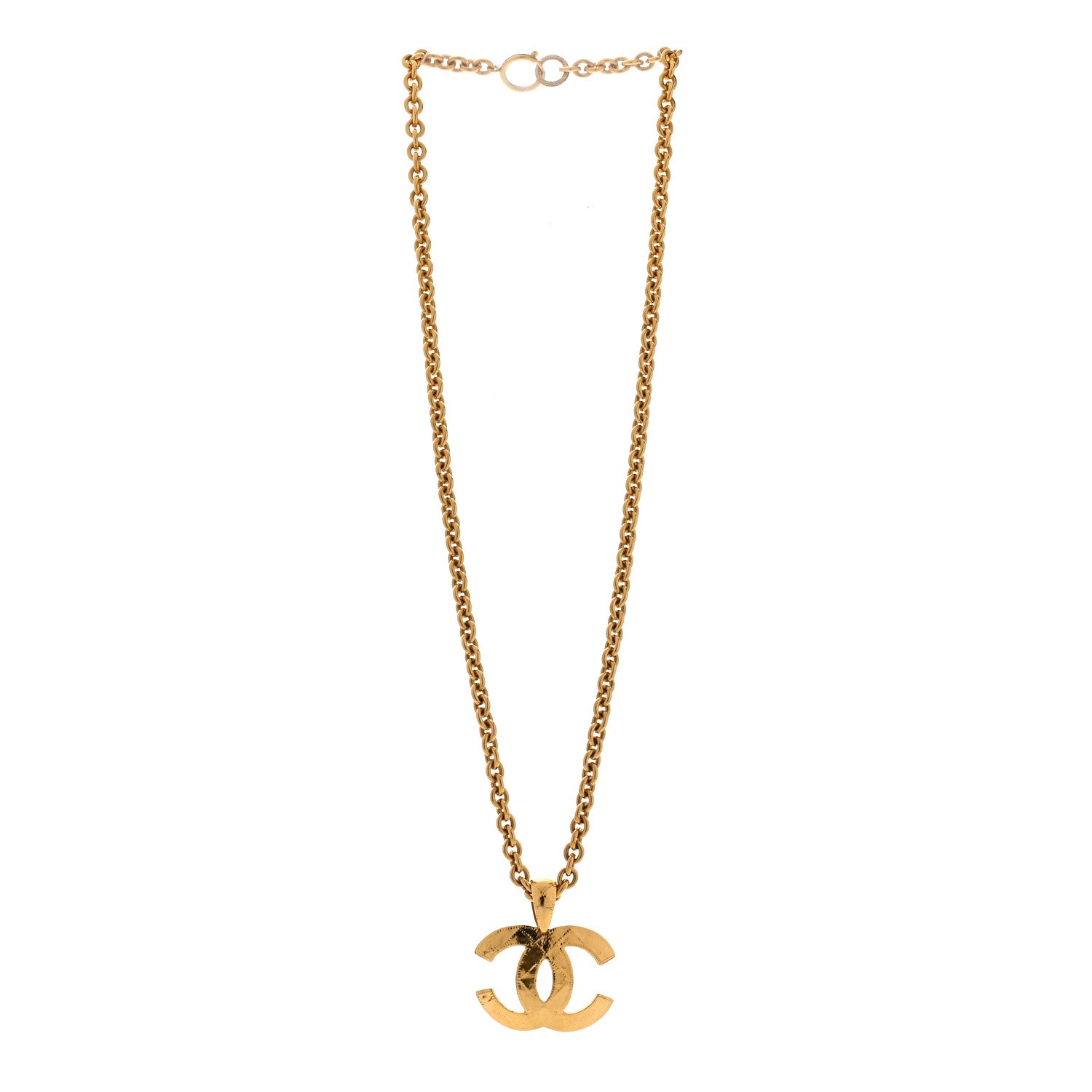 Chanel Quilted CC Long Chain Necklace Gold 3 of 5