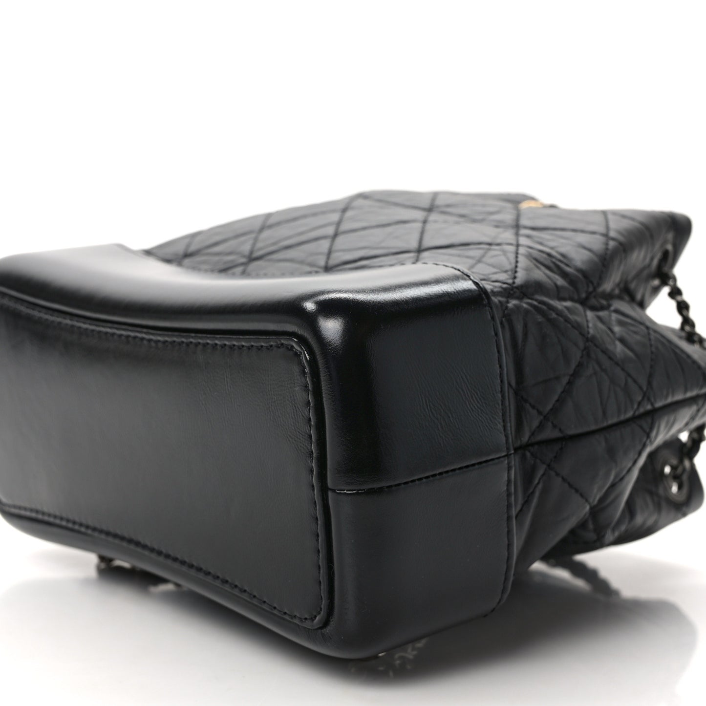 Aged Calfskin Quilted Small Gabrielle Backpack Black
