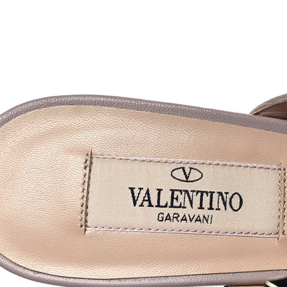 Valentino Garavani Nappa Rockstud Ankle Strap 85mm Open Back Pumps 36.5 Poudre 5 of 9