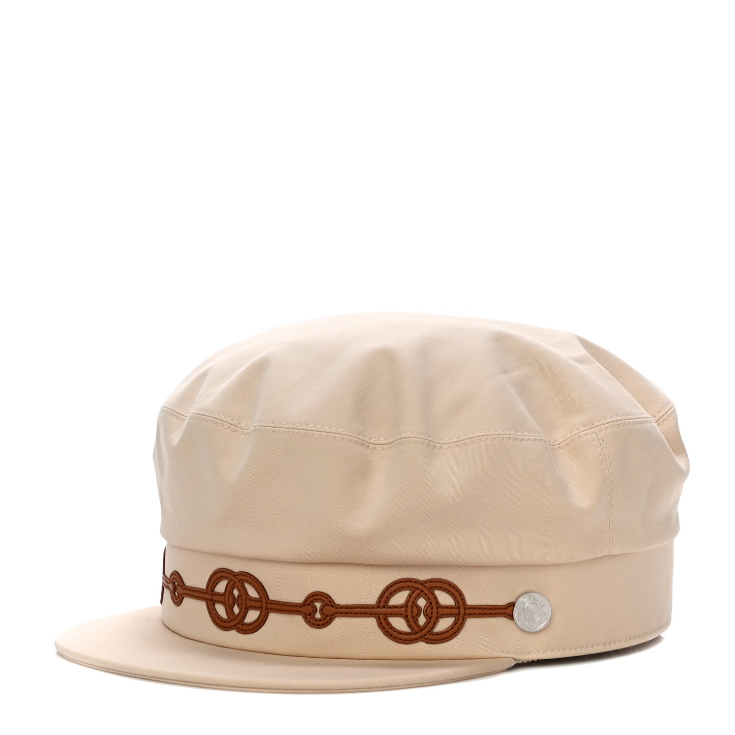 Double Linen Twill Casquette Cabourg Cliquetis Cap 58 White Creme