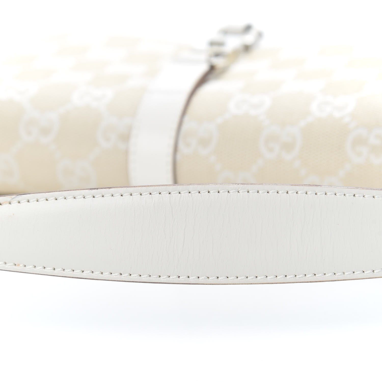 Gucci Monogram Small Jackie O Flap Hobo White 10 of 14
