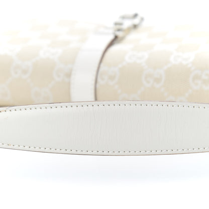 Gucci Monogram Small Jackie O Flap Hobo White 10 of 14