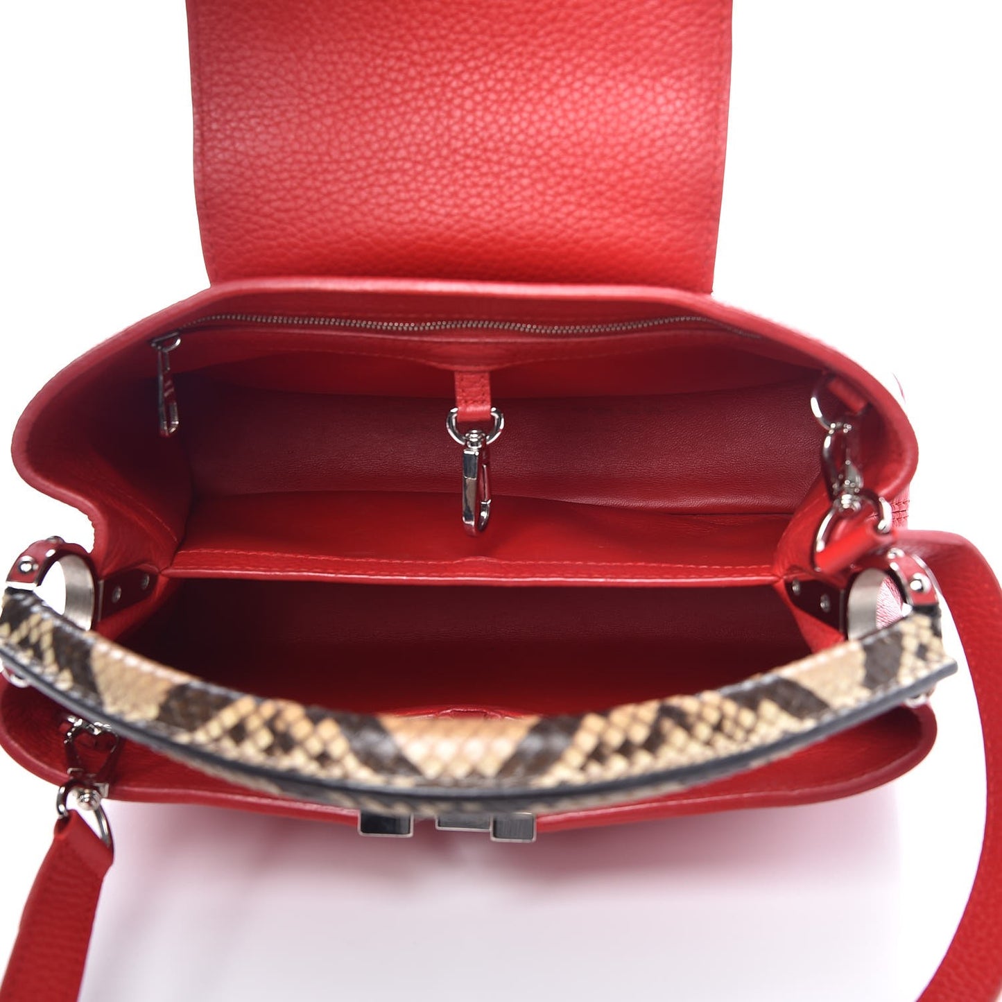 Taurillon Python Capucines PM Rubis