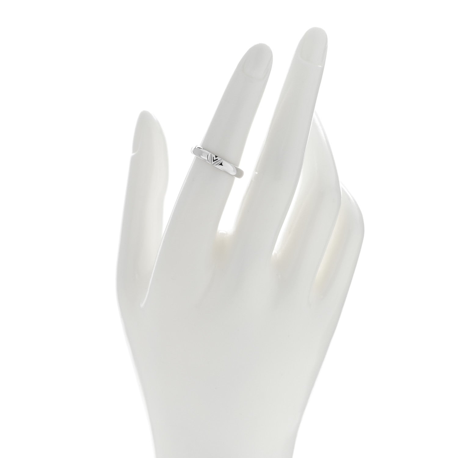 Louis Vuitton 18K White Gold LV Volt Multi Wedding Band Ring 52 6 2 of 5