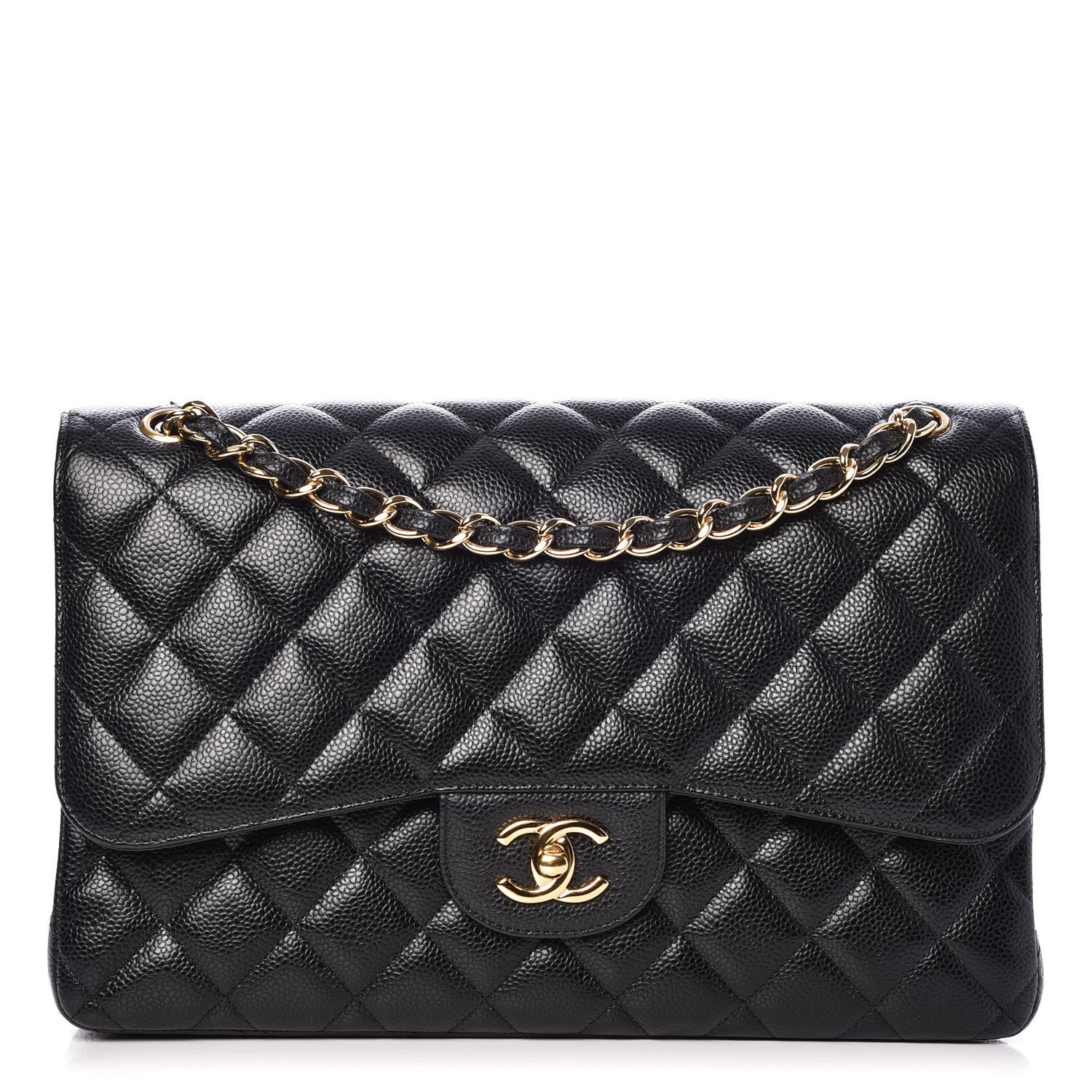 Chanel Caviar Quilted Jumbo Double Flap Black 1 of 8