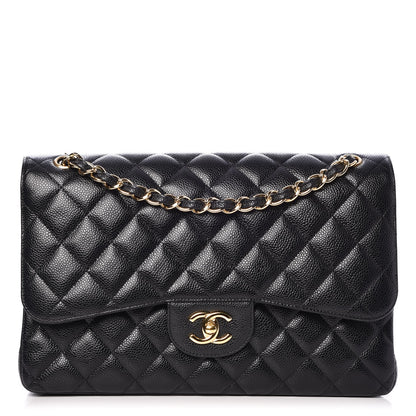 Chanel Caviar Quilted Jumbo Double Flap Black 1 of 8