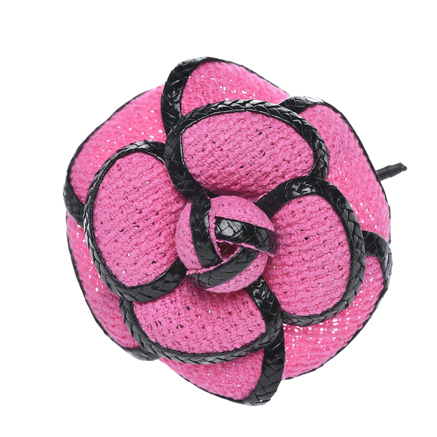 Tweed Camellia Brooch Pink