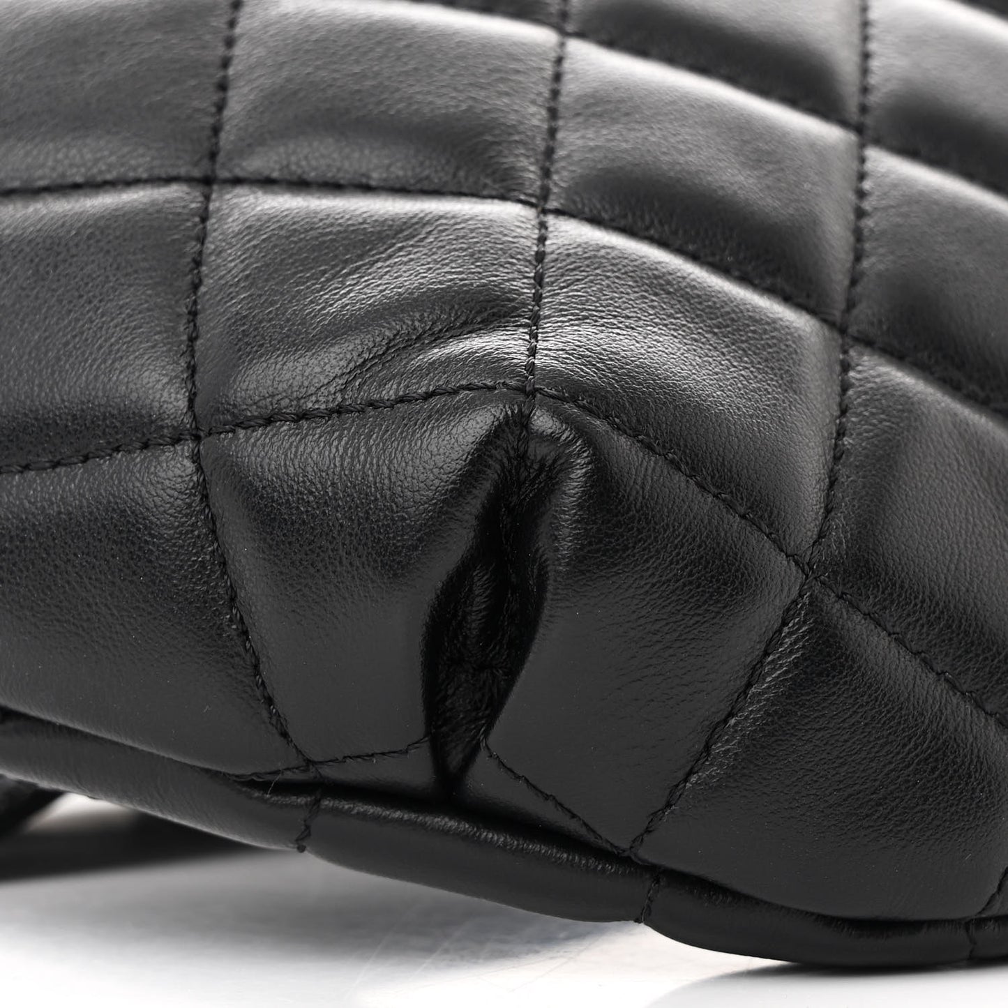 Calfskin Quilted Waist Belt Bag Black
