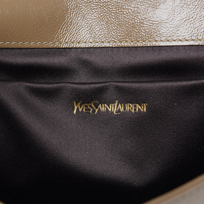 Saint Laurent Textured Patent Monogram Large Belle De Jour Clutch Nude 6 of 7
