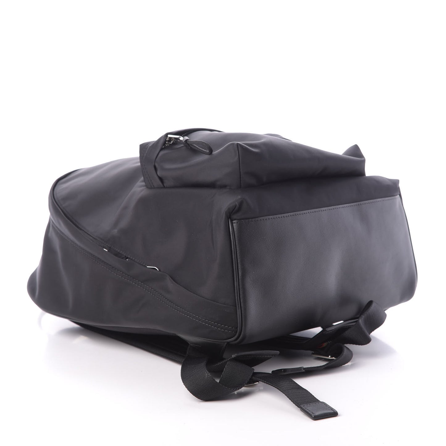 Nylon Logo Print Backpack Black