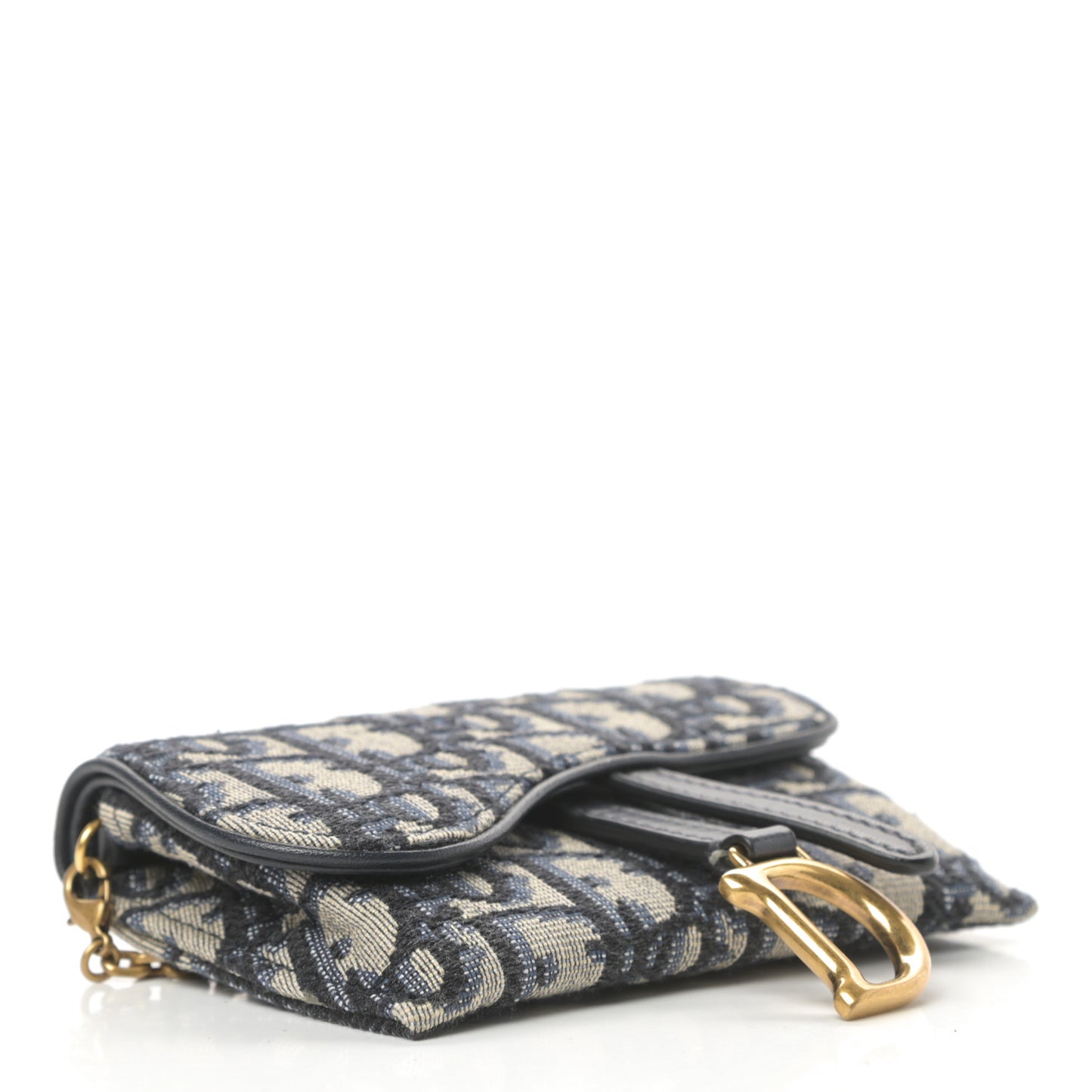 Oblique Nano Saddle Chain Pouch Blue