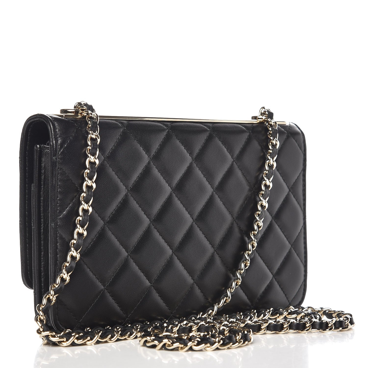 Chanel Lambskin Quilted Trendy CC Wallet On Chain WOC Black 4 of 11