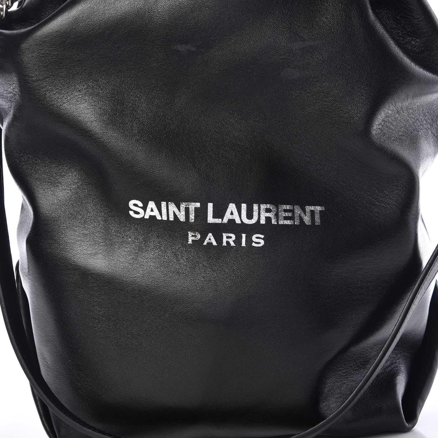 Saint Laurent Lambskin Teddy Drawstring Bag Black 9 of 13