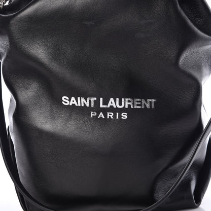 Saint Laurent Lambskin Teddy Drawstring Bag Black 9 of 13
