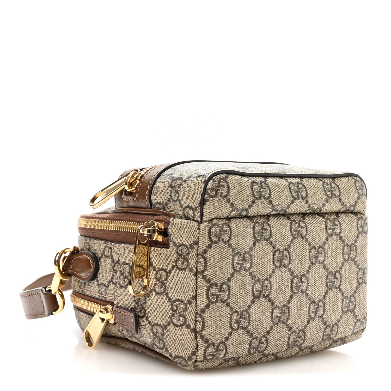 Gucci GG Supreme Monogram Azalea Calfskin Retro Interlocking G Multi-Function Bag Beige Ebony Brown Sugar 3 of 9