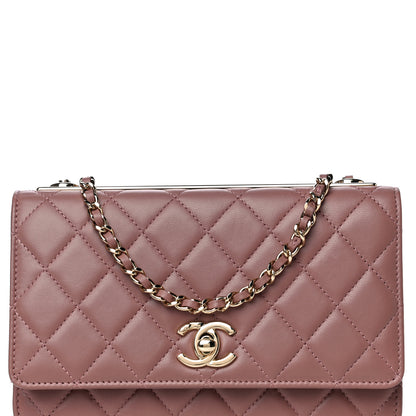 Chanel Lambskin Quilted Trendy CC Wallet On Chain WOC Nude 9 of 16