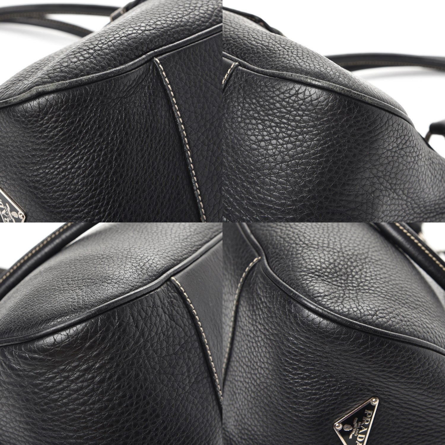 Prada Vitello Daino Shoulder Bag Black 10 of 10