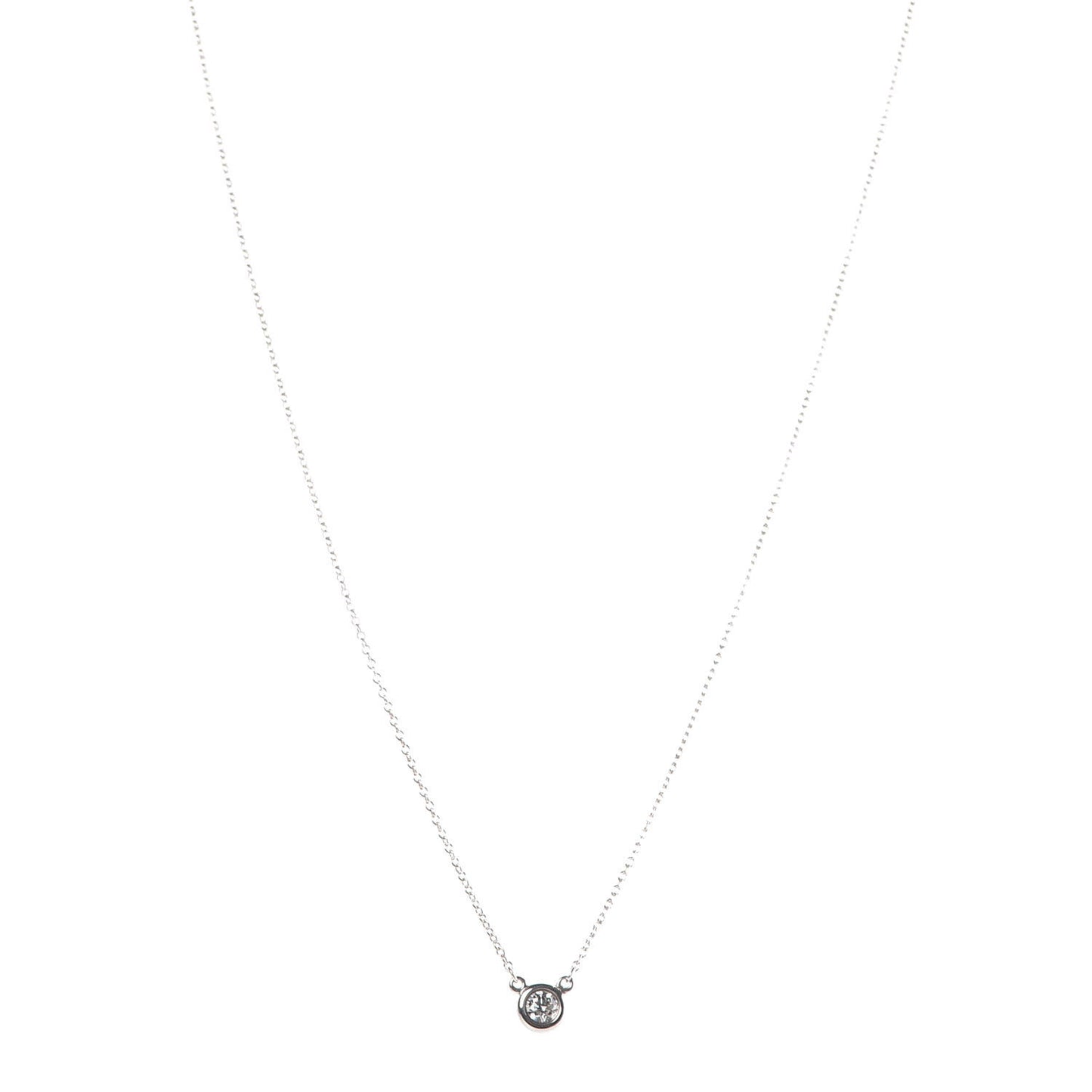Sterling Silver Diamond .17ct Elsa Peretti Diamonds by the Yard Pendant Necklace