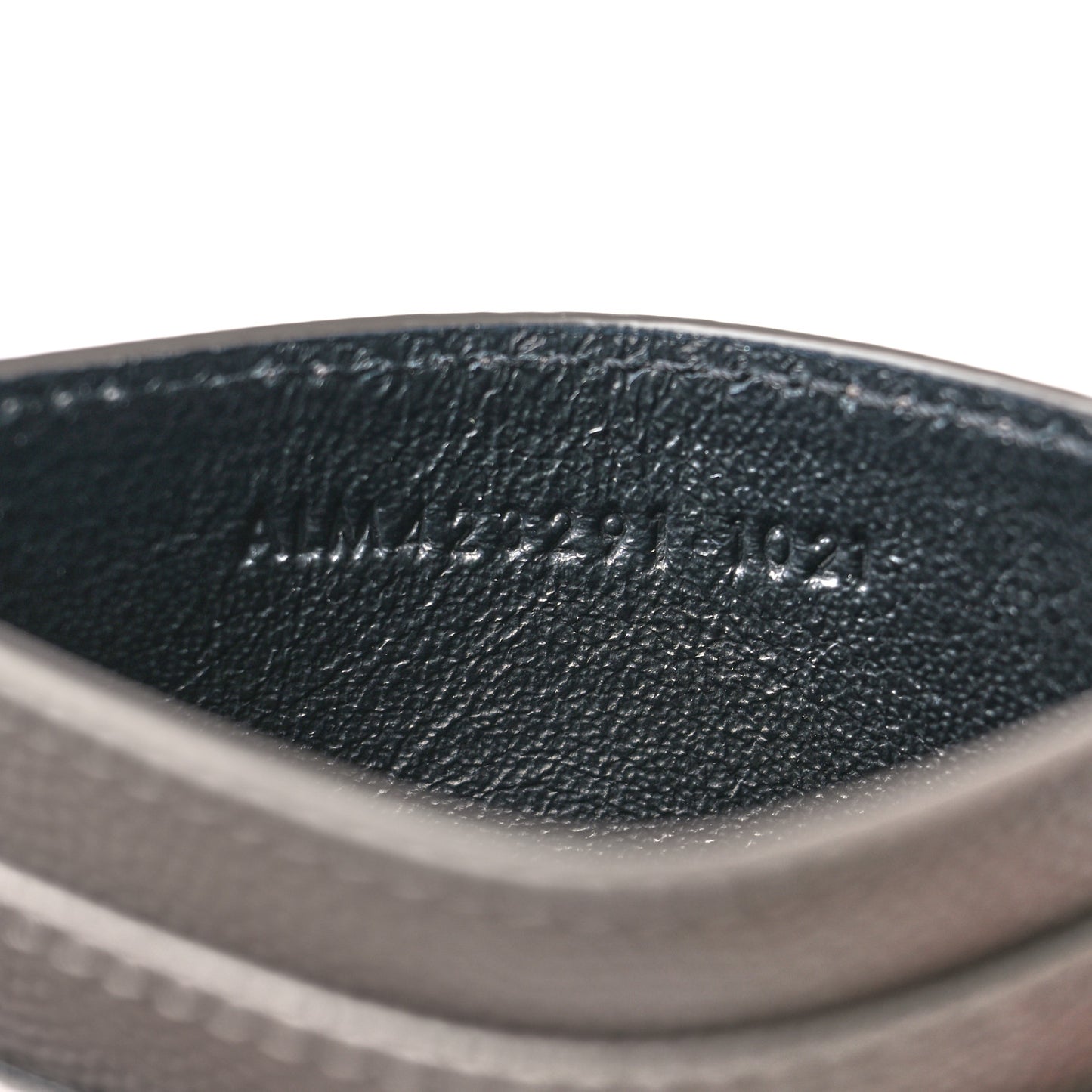 Grain De Poudre Matelasse Chevron Monogram Credit Card Case Fog