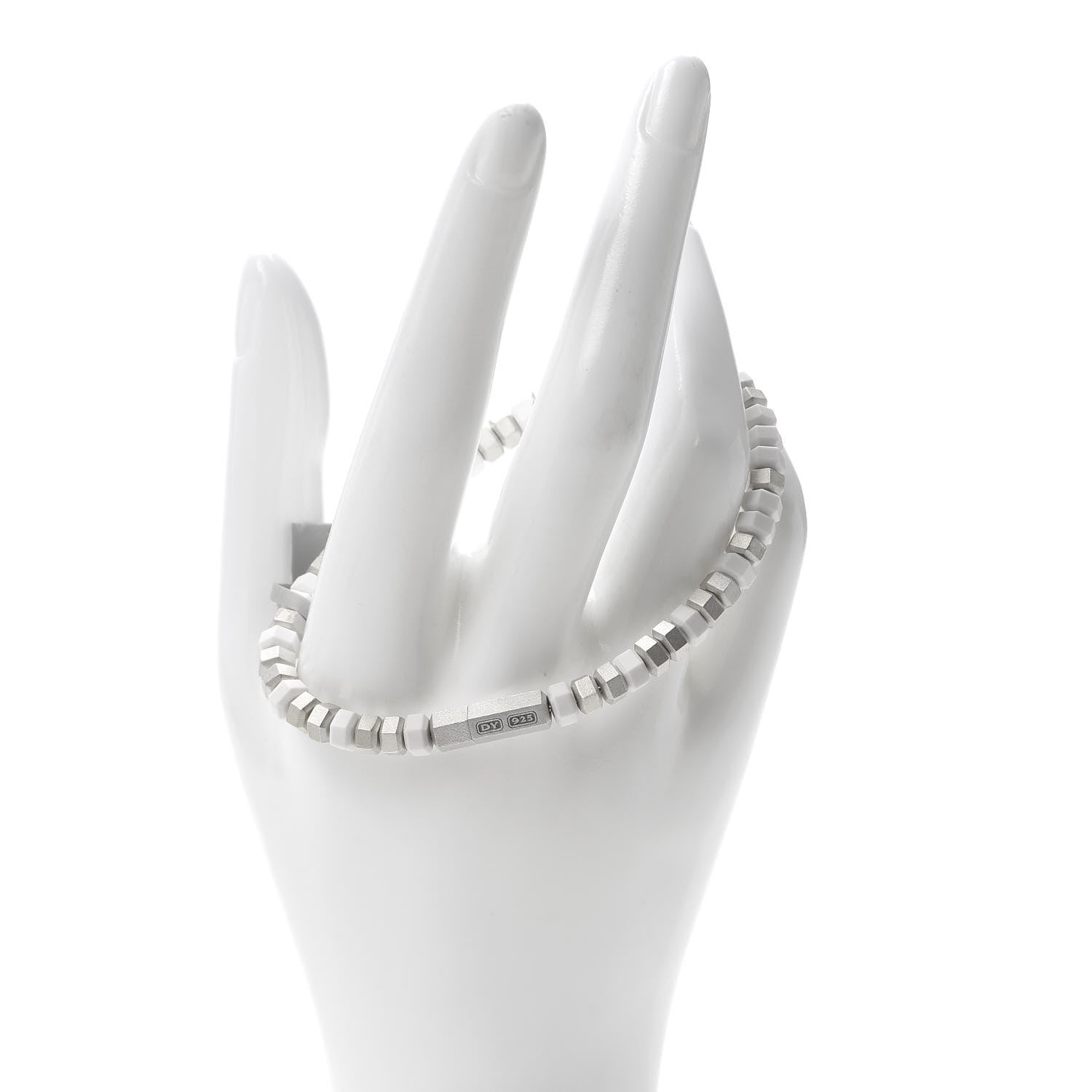 David Yurman Sterling Silver Hex Bead Bracelet White 2 of 5