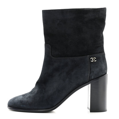 Chanel Suede CC Short Boots 41 Blue 1 of 8