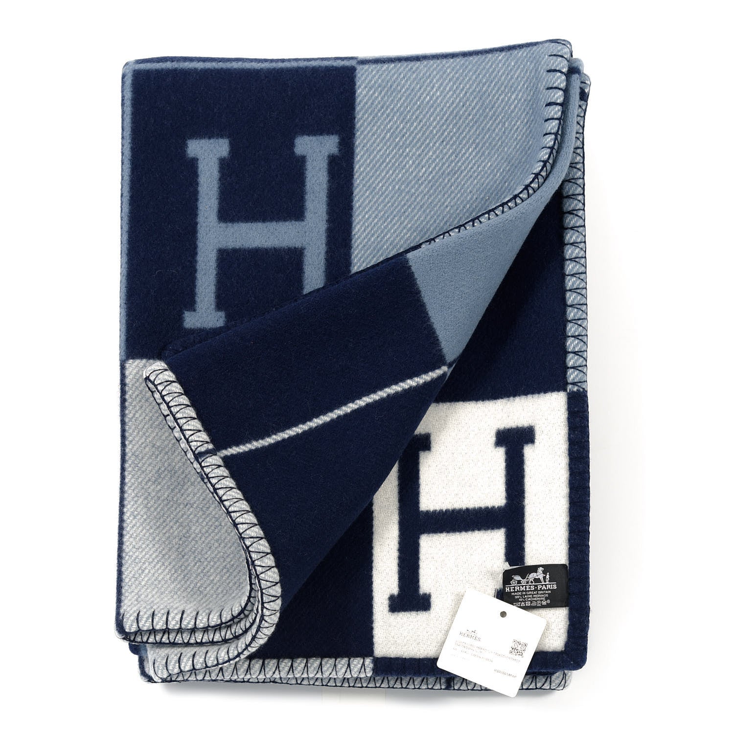 Hermes Wool Cashmere Avalon III Blanket Caban Ecru 2 of 3