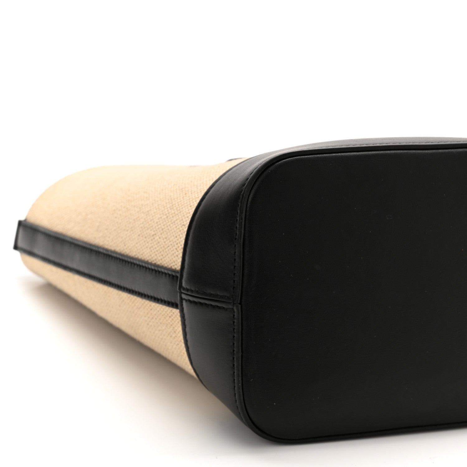 Celine Canvas Calfskin Triomphe Small Bucket Bag Vanilla Black 8 of 9