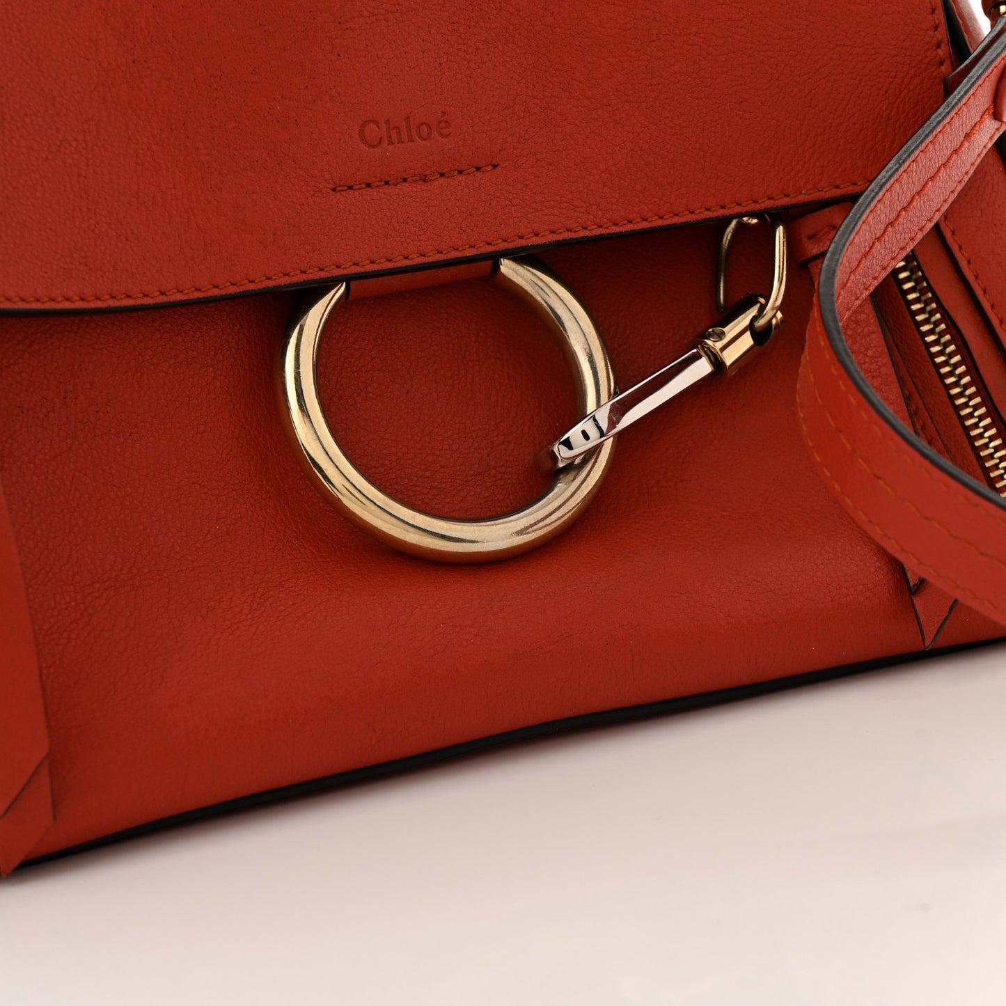 Calfskin Small Faye Day Shoulder Bag Dahlia Red