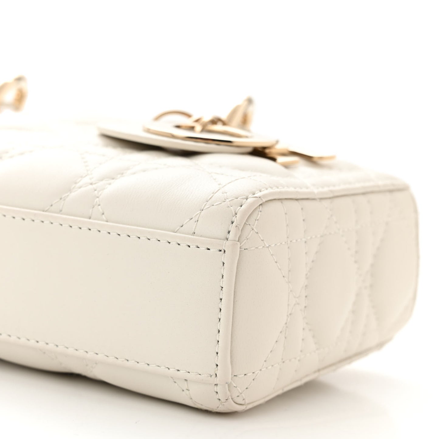 Lambskin Cannage Small Lady D-Joy Latte