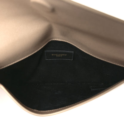 Saint Laurent Grain De Poudre Uptown Pouch Dark Beige 5 of 9