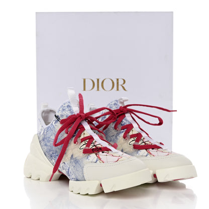 Christian Dior Technical Fabric Dior Around the World Print Womens D-Connect Sneakers 39 Blue Multicolor 8 of 8