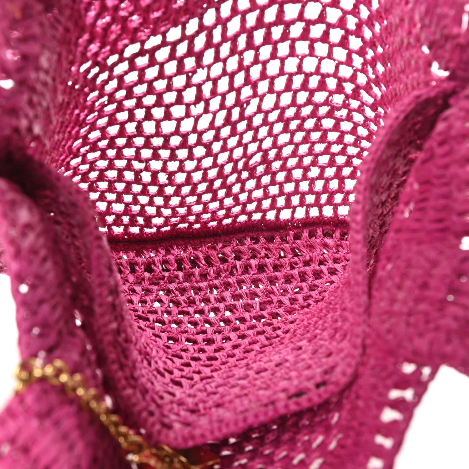 Chloe Raffia Summer Banana Tote Fuchsia Rose 5 of 9
