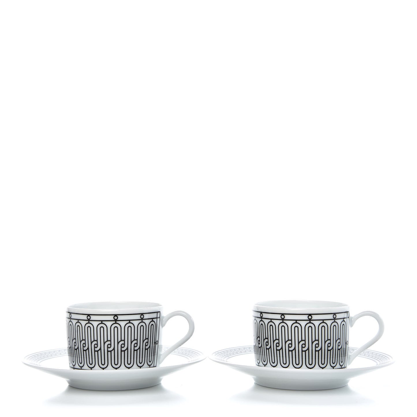 Porcelain H Deco Tea Cup And Saucer Set Of 2